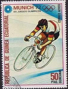Stamp, Cycle Racing, Equatorial Guinea,  , Sport, Olympic Games, Cycles, Cycling