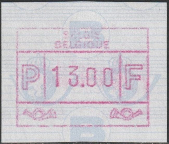 ATM label on safety paper België-Belgique