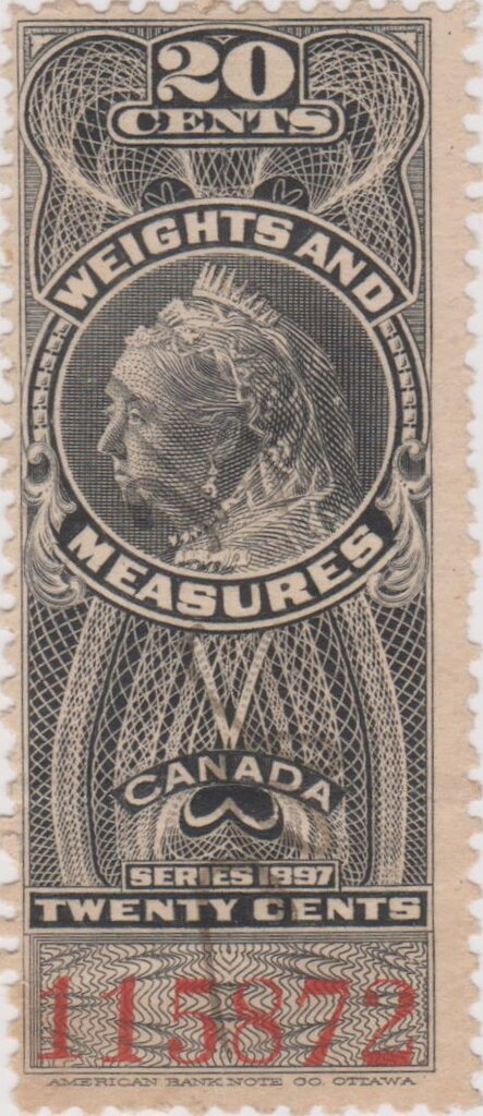 Canada Weights & Measures 20 cents