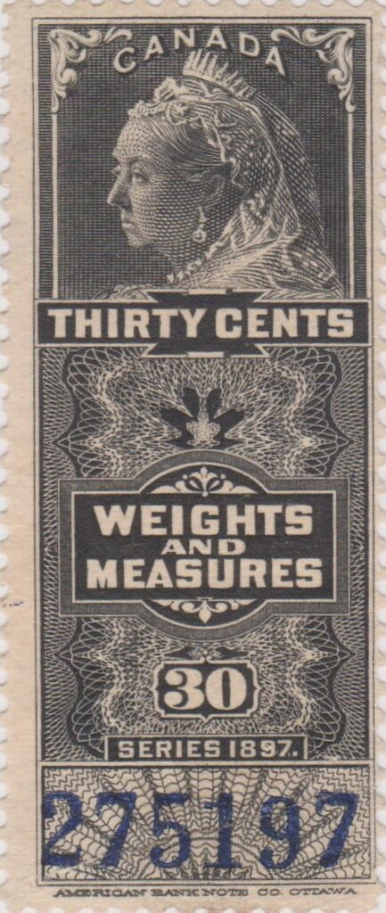 Weights and Measurres 30 cents