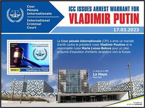 Souvenir Sheet, ICC Issues Arrest Warrant for Vladimir Putin, Chad,  