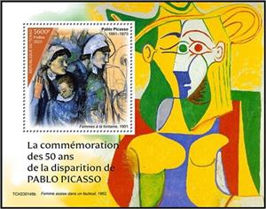 Souvenir Sheet, Pablo Picasso (1881–1973), Chad,  , Anniversaries and Jubilees, Painters