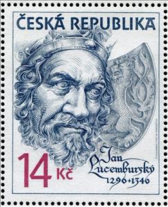 Stamp, Jan Lucemburský, 1296 - 1346, Czech Republic,  , Kings