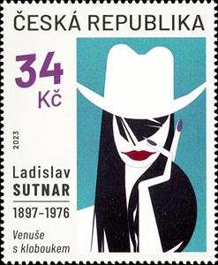 Stamp, Venus in a Hat, by Ladislav Sutnar, Czech Republic,  , Art