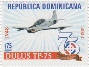 Stamp, Dulus TP-75, Dominican Republic,  , Air Forces, Aircraft