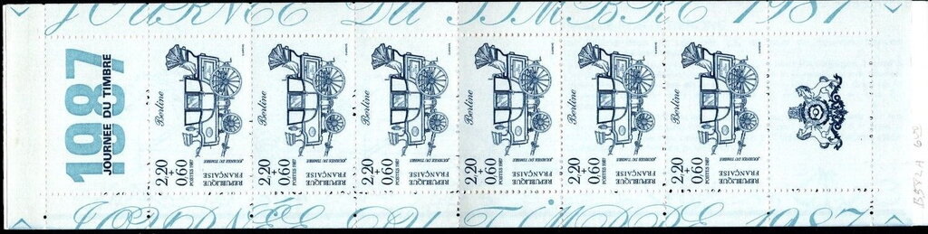Booklet Pane, Stagecoach 'Berline' 1837, France,  