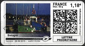 Stamp, Brittany (Bretagne), France,  , Fishing-boats, Ships