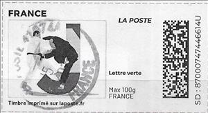Stamp, Letter J Judo. Redesign without laposte logo, France,  , Judo, Letters (Alphabet), Sports
