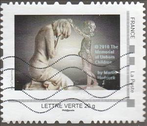 Stamp, Memorial of Unborn Children by Martin Hudacek, France,  , Children, Monuments, Statues, Women