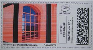 Stamp, Pink Framed Window in a pink Wall, France,  , Architecture, Windows
