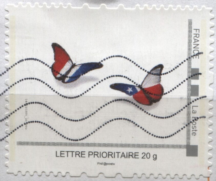 Stylised Butterflies in red white and blue.
