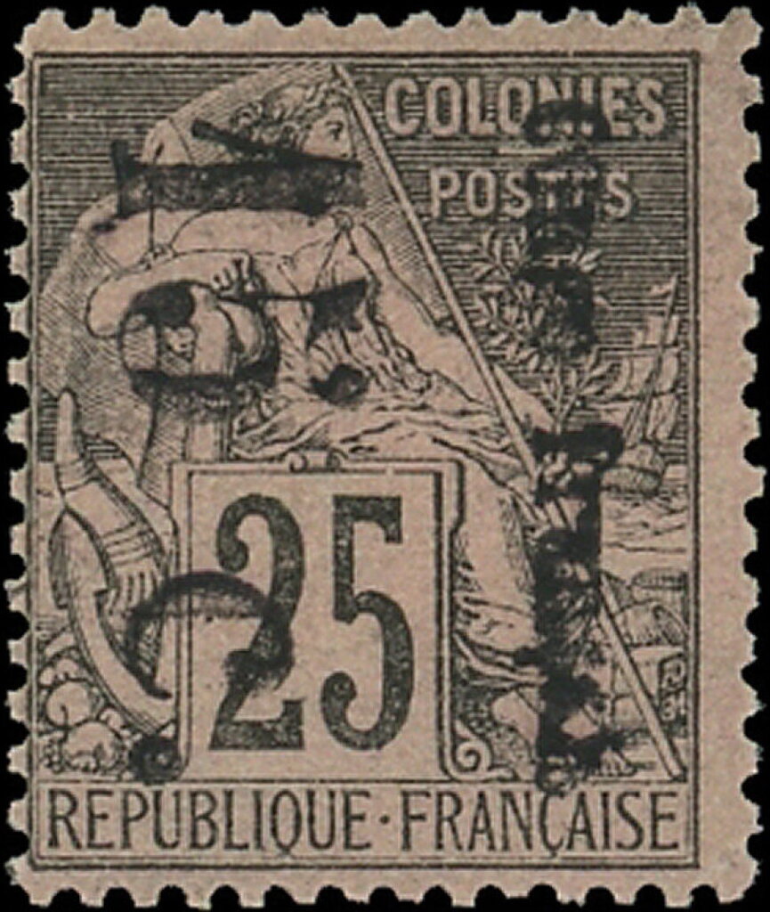 Type Alphee Dubois overprinted & surcharged