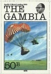 Stamp, Splashdown, Gambia,  , Moon Landing, Spacecrafts