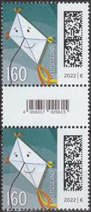 Gutter Pairs, Letters as Kite, Germany, Federal Republic,  , Kites, Letters (Mail)