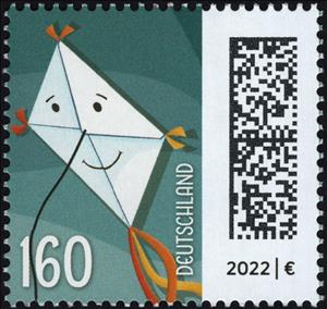 Stamp, Letters as Kite, Germany, Federal Republic,  , Kites, Letters (Mail)