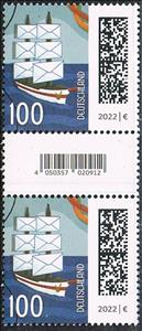 Gutter Pairs, Letters as Ship, Germany, Federal Republic,  , Letters (Mail), Sailing Ships, Ships