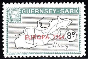Stamp, Map of Alderney, Guernsey, Sark,  , C.E.P.T. / Europe, Maps