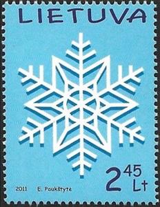 Stamp, The snow-flake, Lithuania,  , Christmas