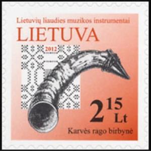 Stamp, Cowhorn reed-pipe, Lithuania,  , Musical Instruments