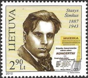 Stamp, Stasys Simkus, Lithuania,  