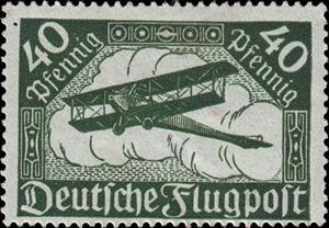 Stamp, LVG Schneider Biplane, Memel Territory,  , Aircraft, Aviation