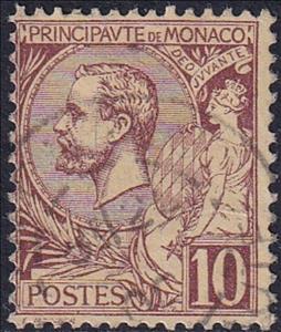 Stamp, Prince Albert I (1848-1922); allegorical figure, Monaco,  , Famous People, Heads of State, Men, Princes, Royalty