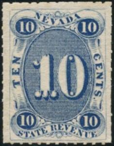 Stamp, Numeral "10", Nevada (NV),  , Numbers