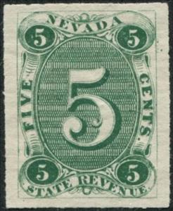 Stamp, Numeral "5", Nevada (NV),  , Numbers