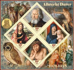 Mini Sheet, Albrecht Durer Paintings, Rwanda,  , Art, Painters, Paintings