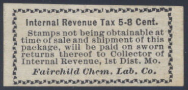 Stamp, Fairchild Chemical Laboratory Company, United States of America,  , Medicines