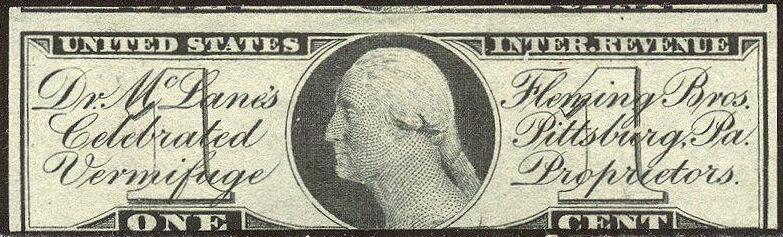 Stamp, Fleming Brothers - Dr. McLane's Celebrated Vermifuge, United States of America,  , Famous People, Heads of State, Medicines, Men, Politicians, Государственный деятель