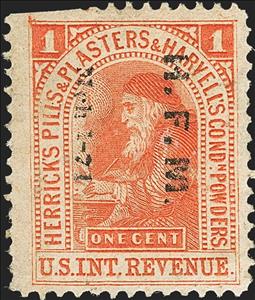 Stamp, Herrick's Pills & Plasters, United States of America,  , Medicines, Men