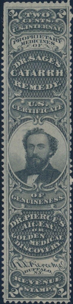Stamp, R. V. Pierce, United States of America,  , Medicines, Men