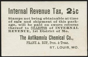 Stamp, The Antikamnia Chemical Company, United States of America,  , Medicines