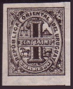 Stamp, Large Numeral and Coat of Arms, Uruguay,  , Coats of Arms, Numbers