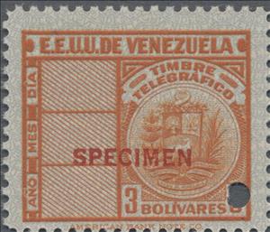 Stamp, Coat of Arms, Venezuela,  , Coats of Arms, Telegraphy