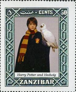 Stamp, Harry Potter, Zanzibar,  , Owls