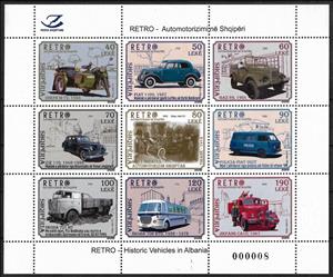 Mini Sheet, Classic Vehicles in Albania, Albania,  , Cars, Vehicles