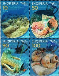 Se-tenant, Euromed 2022 : Underwater Archaeology, Albania,  , Archaeology, Euromed
