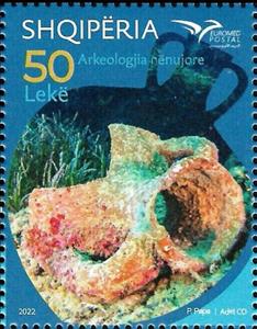 Stamp, Euromed 2022 : Underwater Archaeology, Albania,  , Archaeology, Euromed