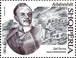 Stamp, Zef Skiroi, Poet, Albania,  , Authors, Clergy, Famous People, Literary People (Poets and Writers), Literature