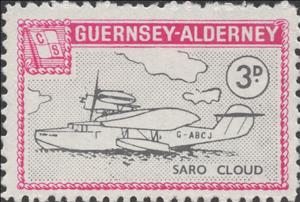 Stamp, Airplane definitive issue, Saro Cloud, Alderney,  , Aircraft