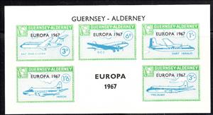 Souvenir Sheet, Europa 1967 Planes, Alderney,  , Aircraft