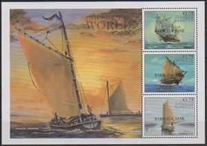 Mini Sheet, Ships of the world - Overprinted, Barbuda,  , Sailing Ships, Ships