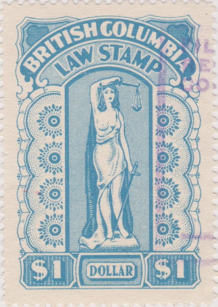 British Columbia $1 Law Stamp