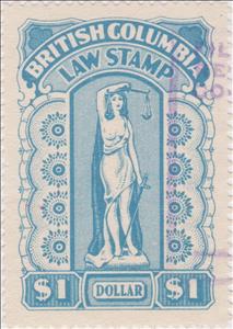 Stamp, British Columbia $1 Law Stamp, British Columbia,  , Scales (balance), Swords