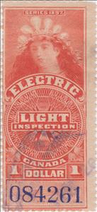 Stamp, Lady with Crown of Lights, Canada,  , Electricity, Women