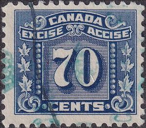 Stamp, Numeral with three maple leaves on each side, Canada,  , Leaves, Numbers, Plants (Flora)