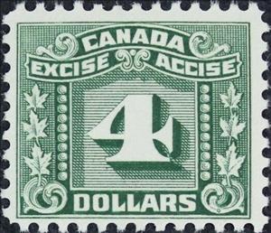Stamp, Numeral with three maple leaves on each side, Canada,  , Leaves, Numbers, Plants (Flora)