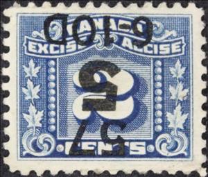 Stamp, Numeral with three maple leaves on each side, Canada,  , Leaves, Numbers, Plants (Flora)